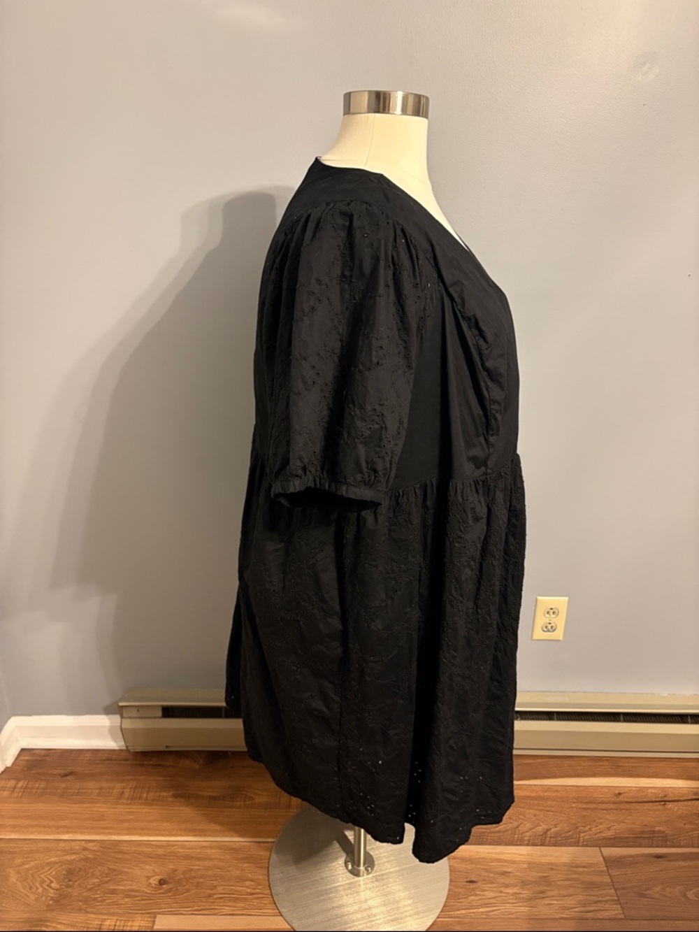 Old Navy Black Eyelet Midi Dress - Picture 4 of 6